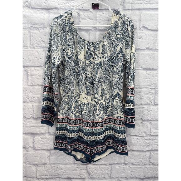 Altar'd State Pants - Altar'd State Womens Long Sleeve Romper Blue Large